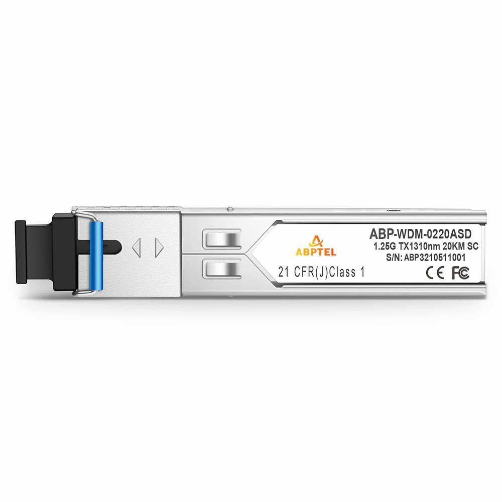 1.25Gbps data transmission rate over single mode single fiber cable up to 20 km