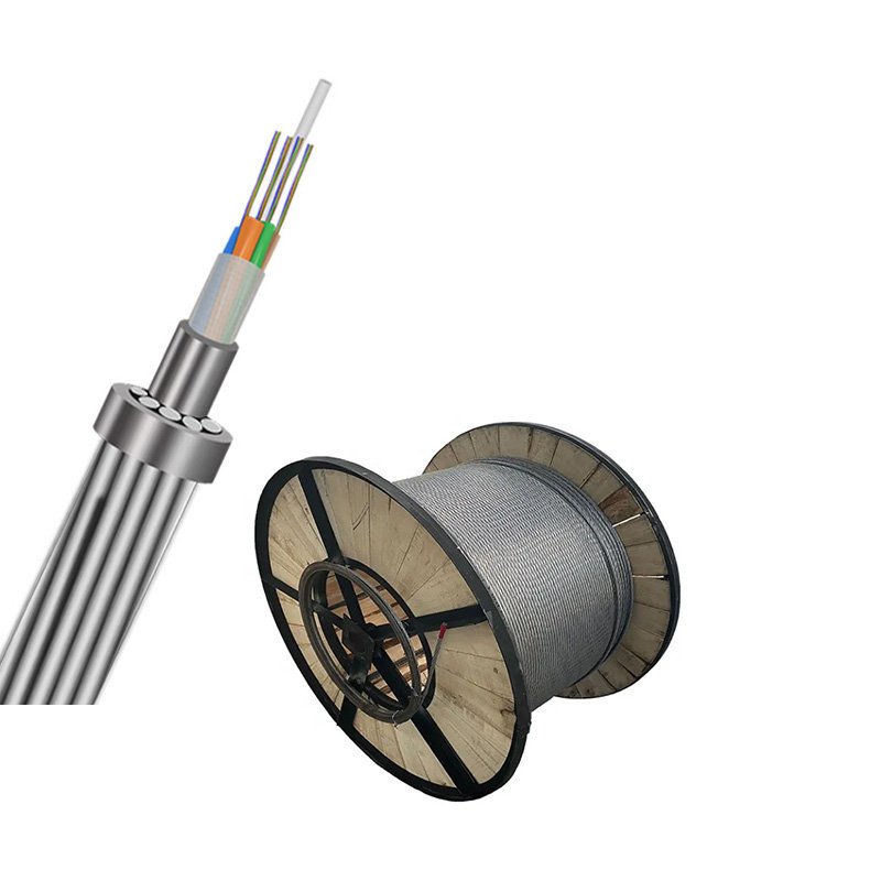 The central Al-covered steel tube is surrounded by single or double layers of aluminum clad steel wires (ACS)