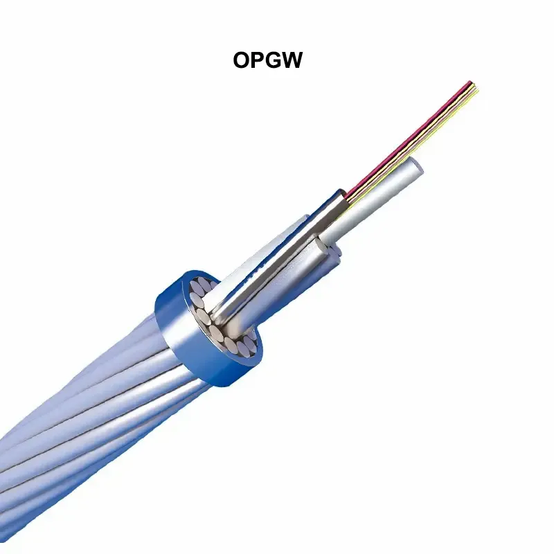 Detailed cross-sectional view of an OPGW cable.