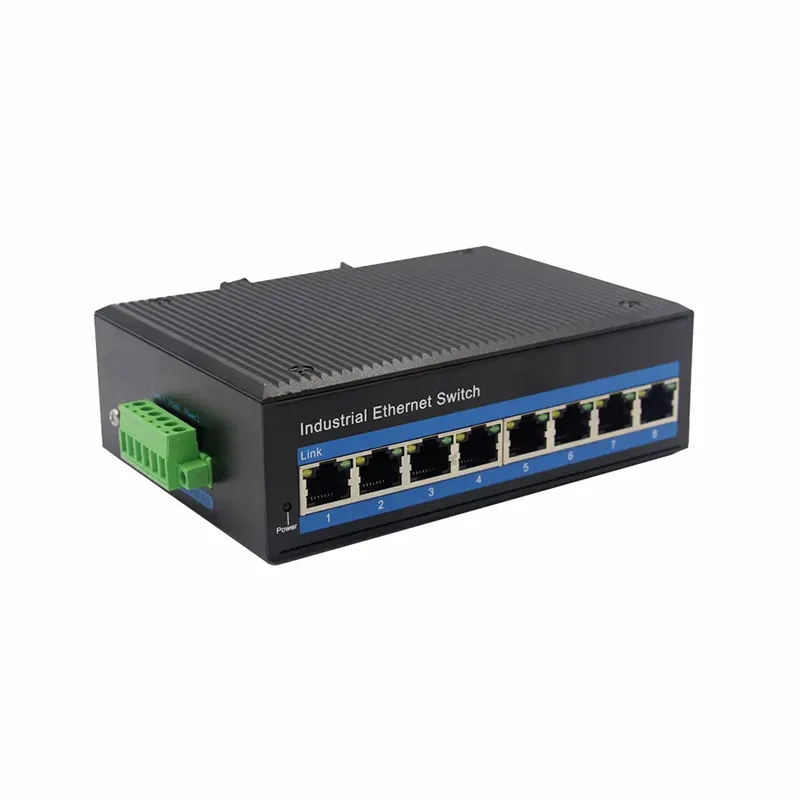 1000M 産業用 POE スイッチ 8x 101001000M Rj45 ポート、DIN レール壁マウント付き