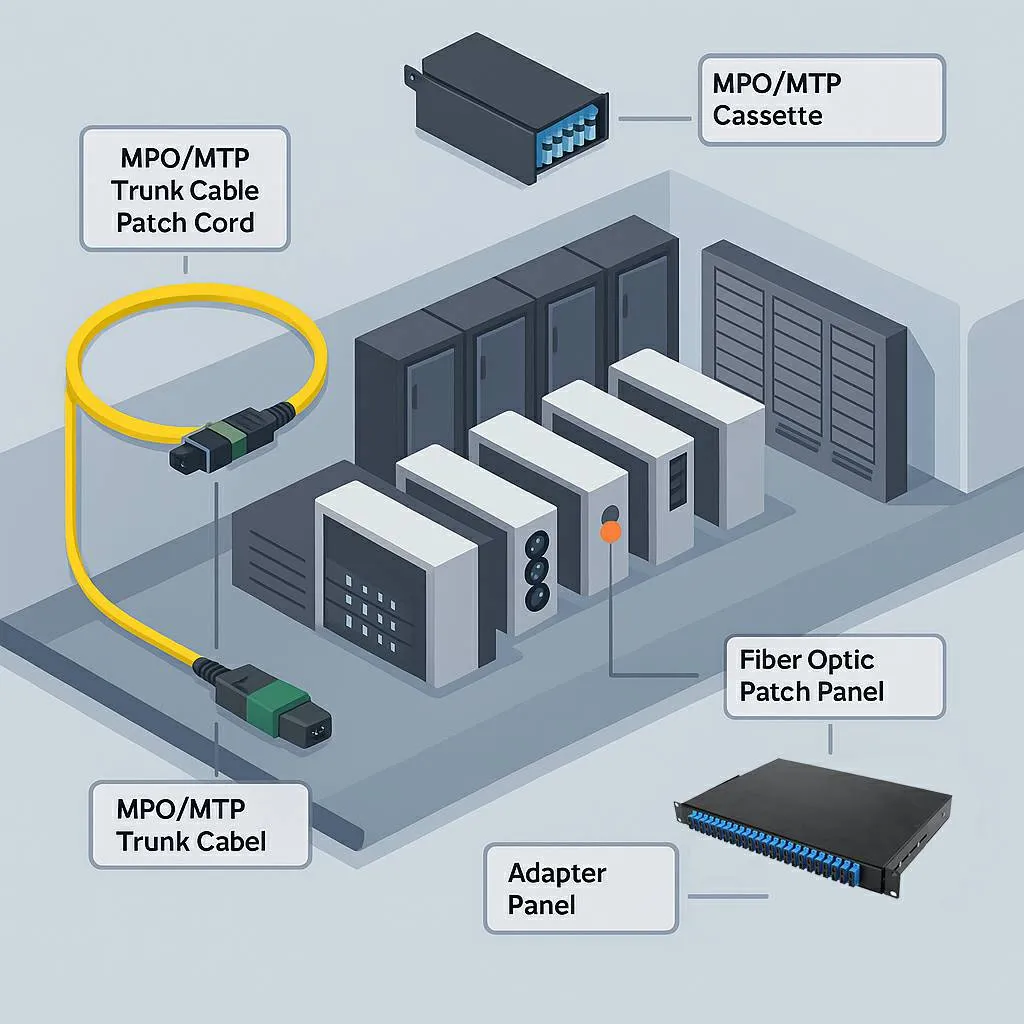 MPO&MTP Trunk Cable Cassette & Patch Panel Connectivity