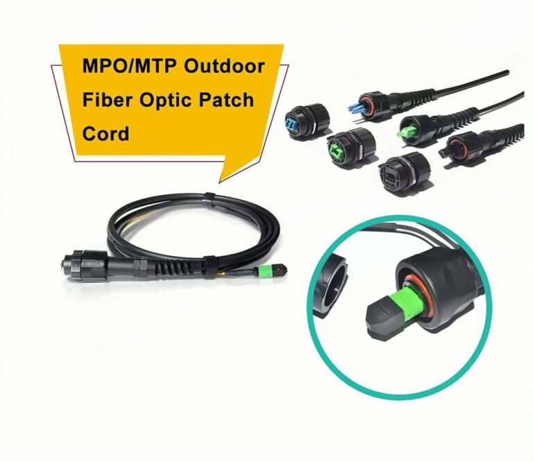 MPO/MTP fiber optic patch cords with various waterproof connector options.