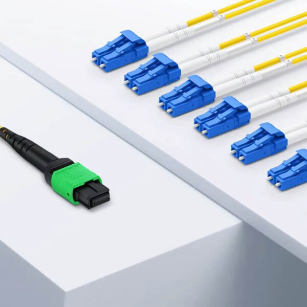 2m MTP female to 12 LC UPC duplex OS2 breakout cable 24F OFNP yellow (1)