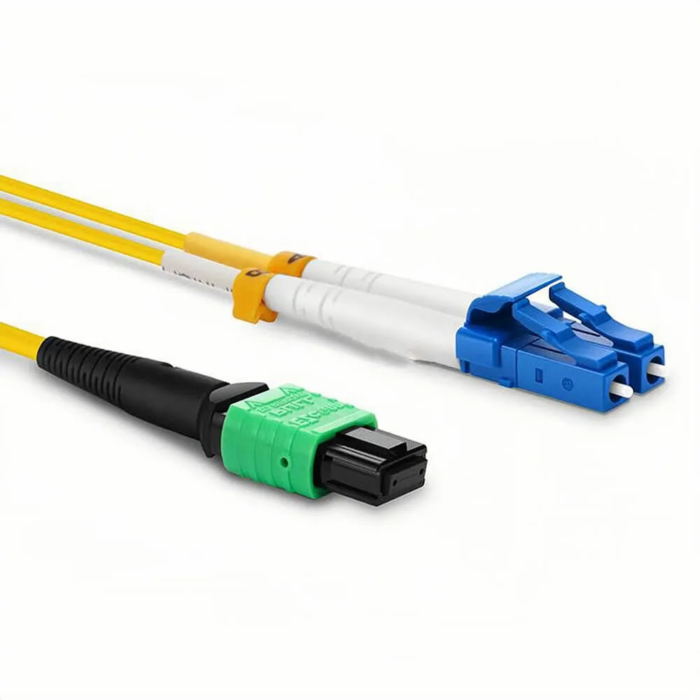 ABPTEL 1m MTP-8 APC to 4x LC UPC OS2 Singlemode Breakout Cable LSZH 02