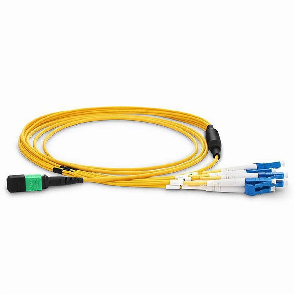 ABPTEL 1m MTP-8 APC to 4x LC UPC OS2 Singlemode Breakout Cable LSZH ABPTEL 1m MTP-8 APC to 4x LC UPC OS2 Singlemode Breakout Cable LSZH