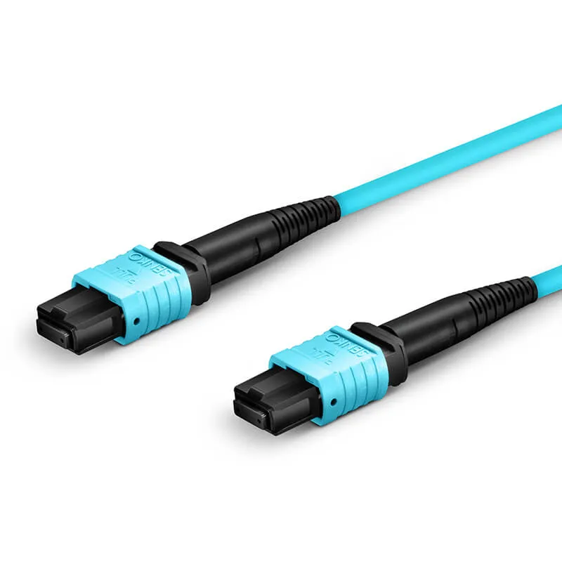 1m 24-Fiber MTP®-12 UPC to UPC Jumper, OM3 Multimode, Plenum OFNP, Aqua (2)