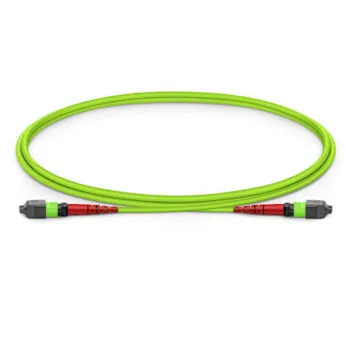 ABPTEL 1m 24-Fiber MTP®-24 UPC female to UPC female jumper cable, OM5 multimode 50/125µm, Plenum OFNP lime green jacket, Type A polarity, ≤0.35dB max loss, for 100G/200G/400G data center connectivity