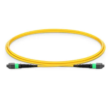 1m 8-Fiber MTP®-12 APC to APC Jumper, OS2 Singlemode, Plenum OFNP, Yellow