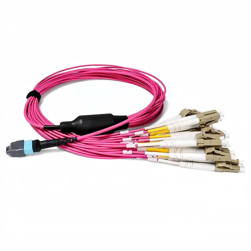 Cable de conexión multimodo OM4 dúplex ABPTEL MPO-24 a 12 LC UPC Cable de conexión multimodo OM4 dúplex ABPTEL MPO-24 a 12 LC UPC