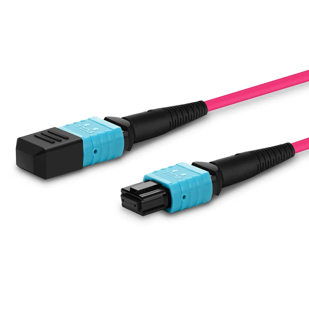 Cable troncal ABPTEL MPO-8 OM4, 8 fibras, UPC hembra-hembra, tipo B, color magenta (1)