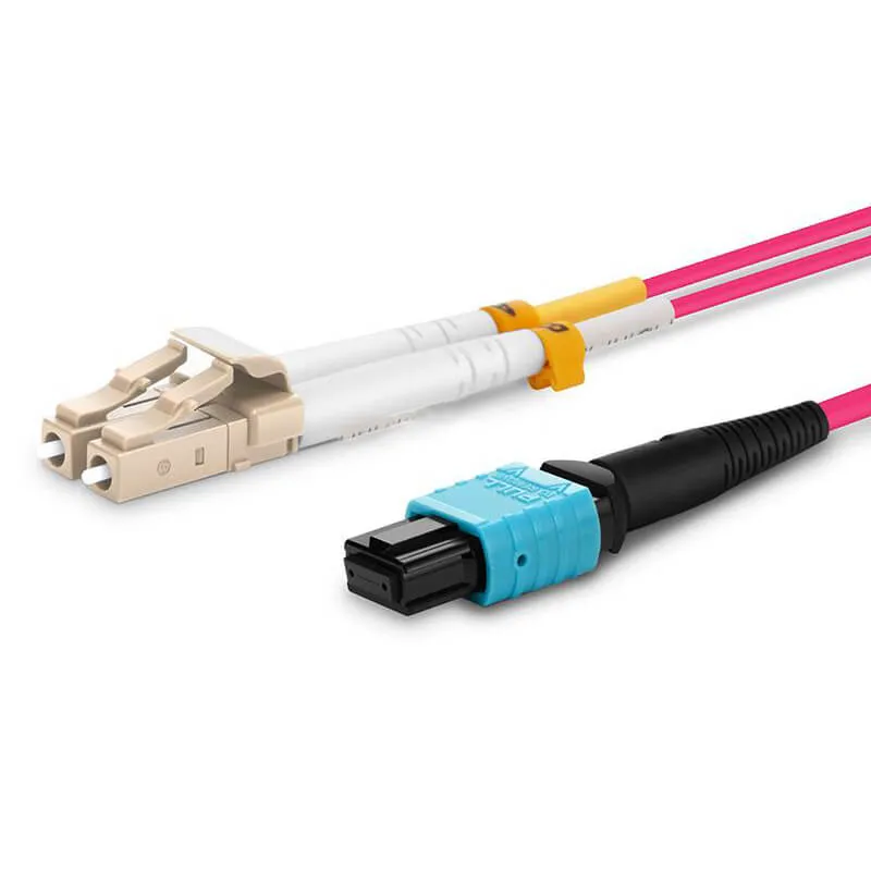 ABPTEL MTP-8 naar 4x LC UPC Breakout-kabel, OM4, 8 vezels, type B, magenta 01
