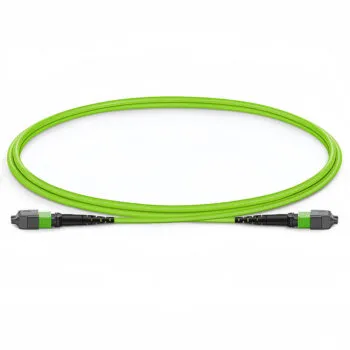 ABPTEL 1m (3ft) MTP-12 UPC female to female jumper cable, 12 fibers multimode OM5, Type B polarity, lime green plenum jacket, ≤0.35dB insertion loss, US Conec connectors