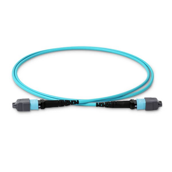 Abptel High-density 1m MPO-16 APC to APC OM3 multimode trunk cable with 16 fibers, aqua LSZH jacket, for 100G data center and telecom applications