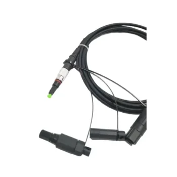 Close-up view of OPT waterproof connector showing sealing and coupling for outdoor CPRI links