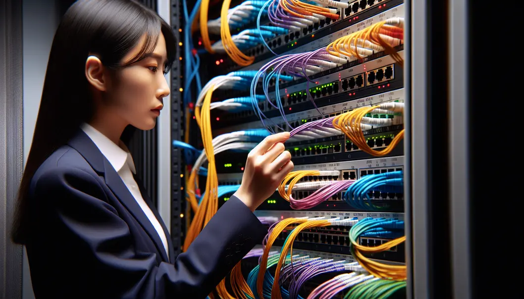 QSFP28 transceiver in operation, demonstrating modular connectivity and interoperability.