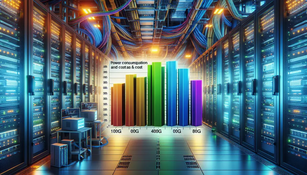 QSFP28 transceiver in operation, demonstrating modular connectivity and interoperability.