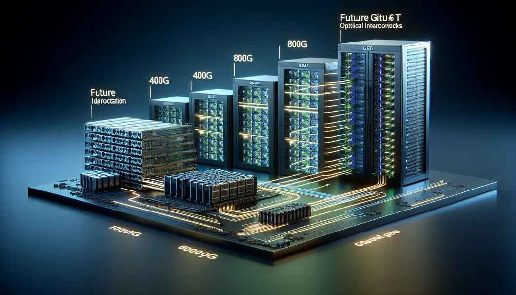 Different optical transceivers and cabling options commonly used in GPU clusters.