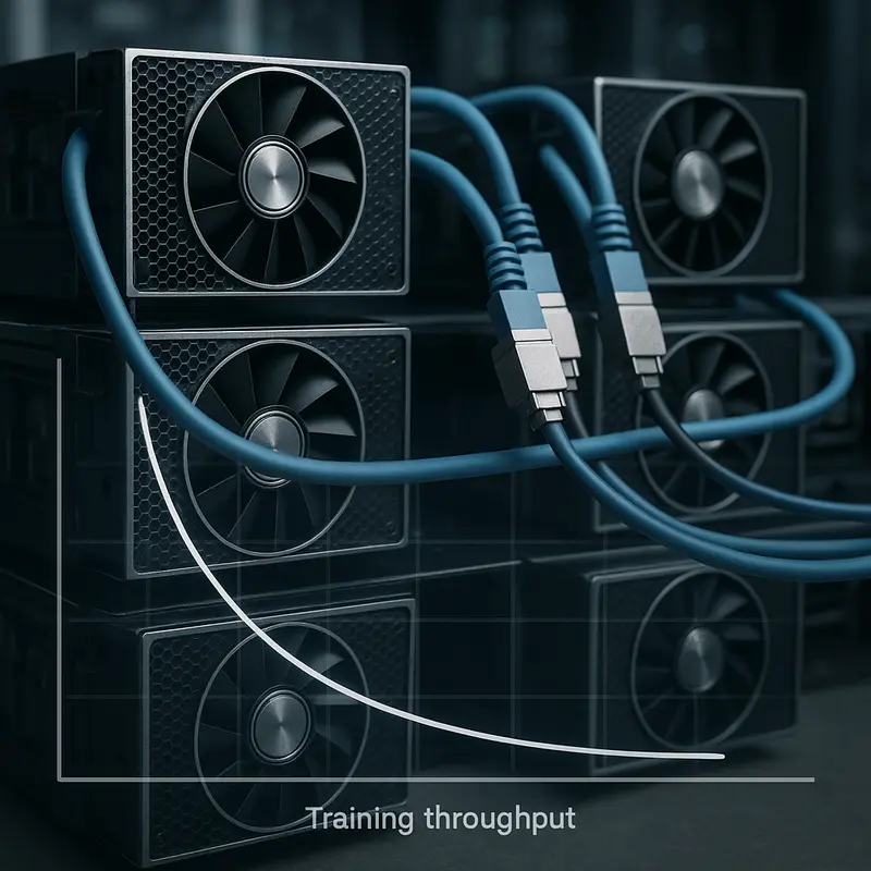 Diagram showing optical interconnect components, highlighting their impact on latency budgets.