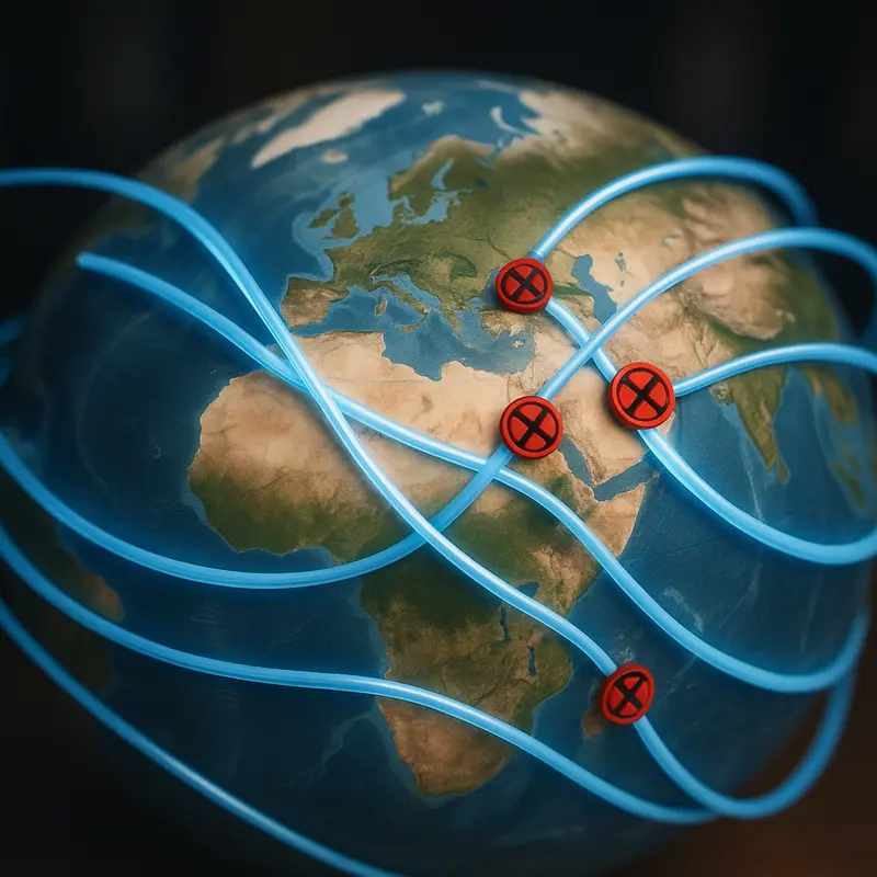 Fiber optic cables with visible micro-cracks and attenuation graphs representing physical layer issues.