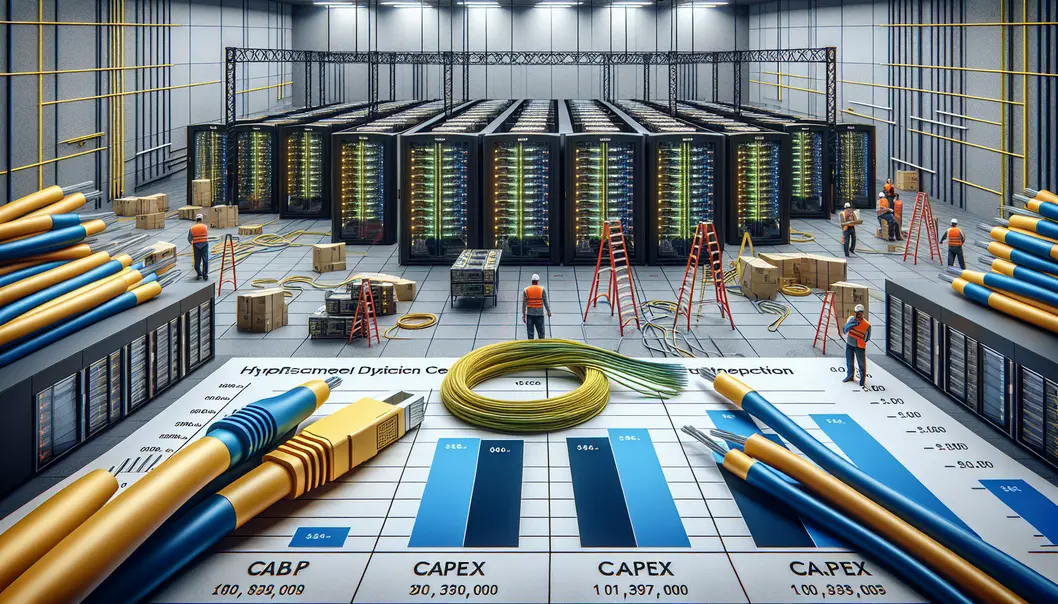 A large-scale AI data center showing interconnected GPU clusters driving east-west traffic.