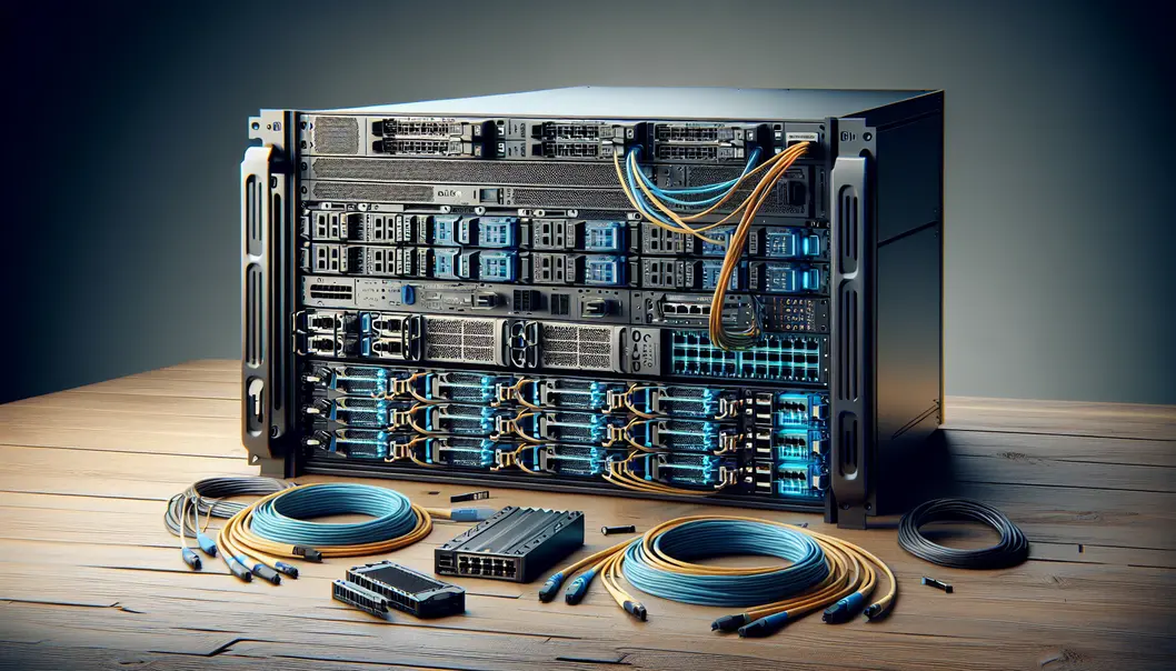Different optical transceivers and cabling options commonly used in GPU clusters.