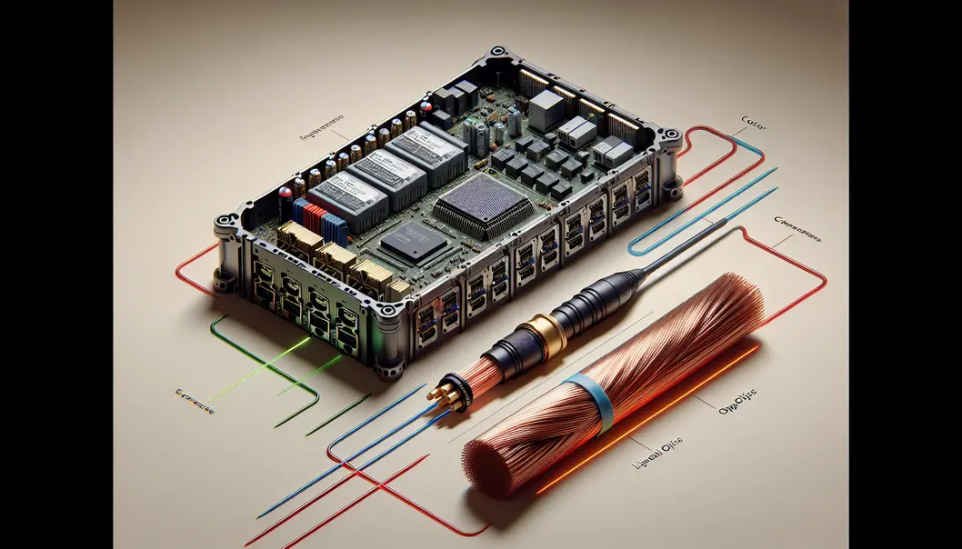 An illustration of next-gen optical modules based on evolving standards driving AI connectivity.