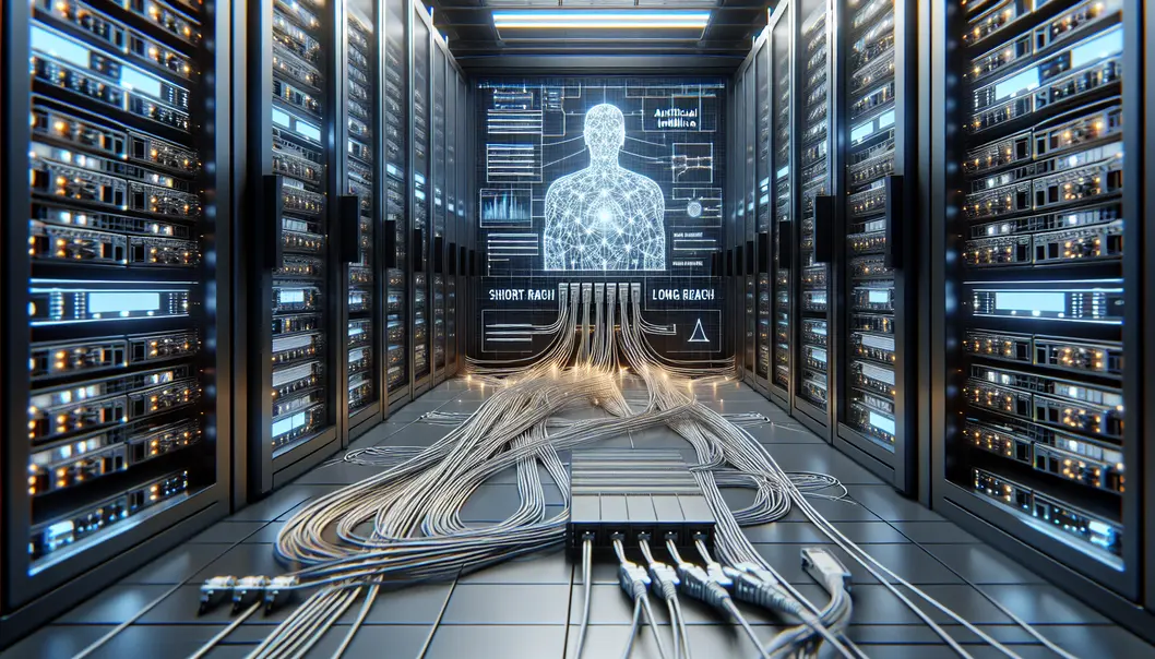 A diagram comparing 400G and 800G technical features for AI cluster networks.