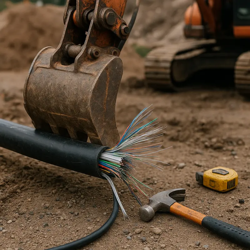 Construction incidents are a leading cause of physical link failures in high-speed optical networks.