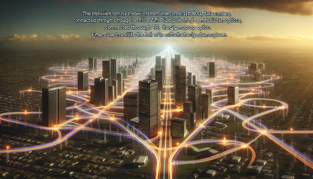 A large-scale AI data center showing interconnected GPU clusters driving east-west traffic.