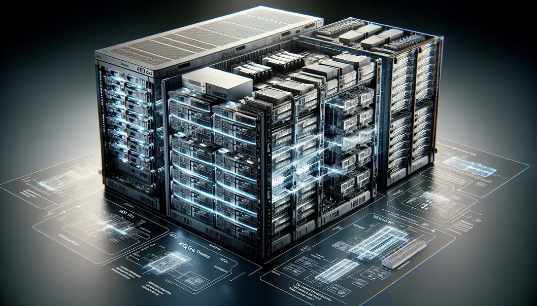A diagram comparing 400G and 800G technical features for AI cluster networks.