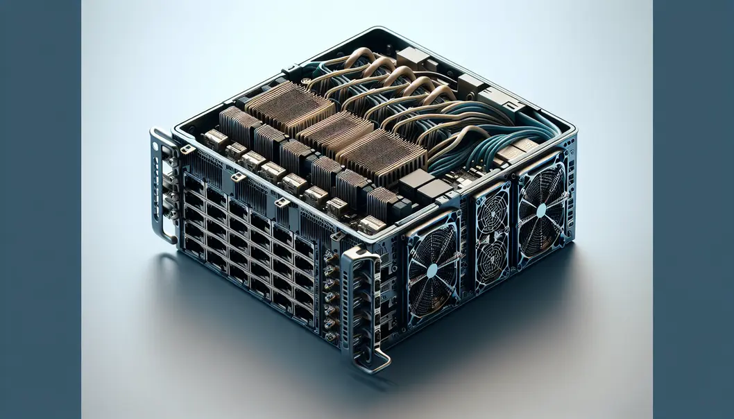 A large-scale AI data center showing interconnected GPU clusters driving east-west traffic.