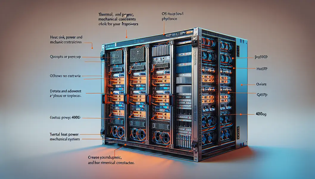 Visual comparison of 400G transceiver form factors and related Ethernet standards.