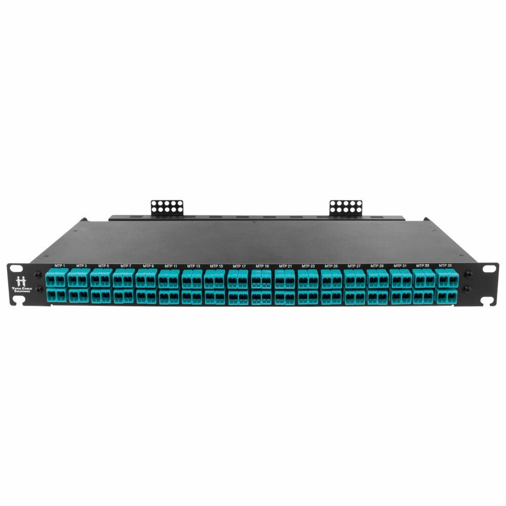 High-density 288-fiber MPO patch panel in a data center